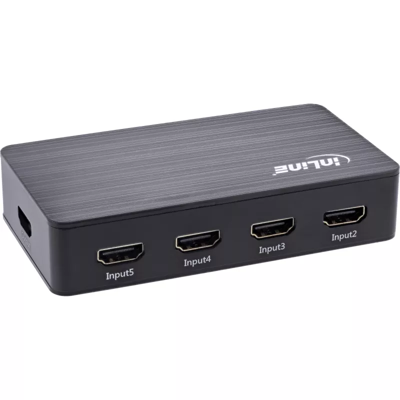 Comutador HDMI InLine 5 portas 4K2K@60Hz HDCP 2.2 preto