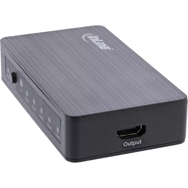 Comutador HDMI InLine 5 portas 4K2K@60Hz HDCP 2.2 preto