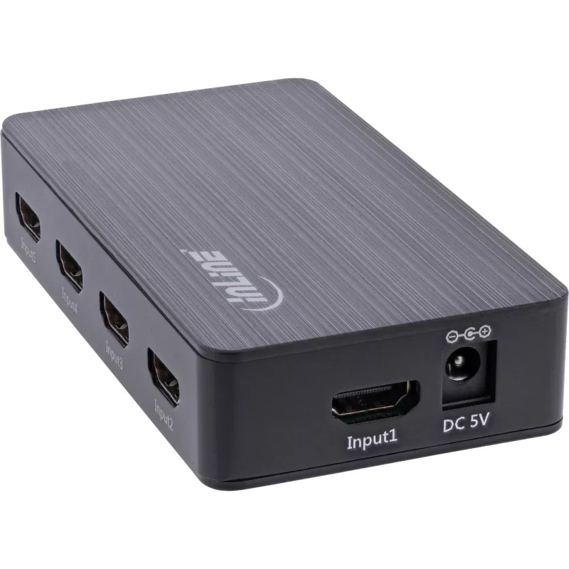 Comutador HDMI InLine 5 portas 4K2K@60Hz HDCP 2.2 preto