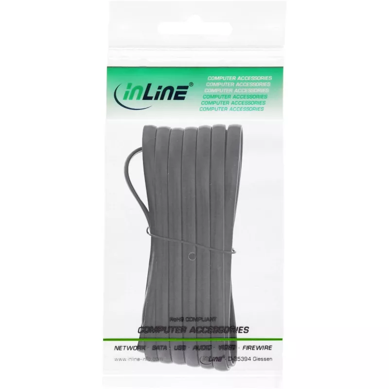 Cabo modular InLine RJ12 6P6C ficha / conector fêmea 3m