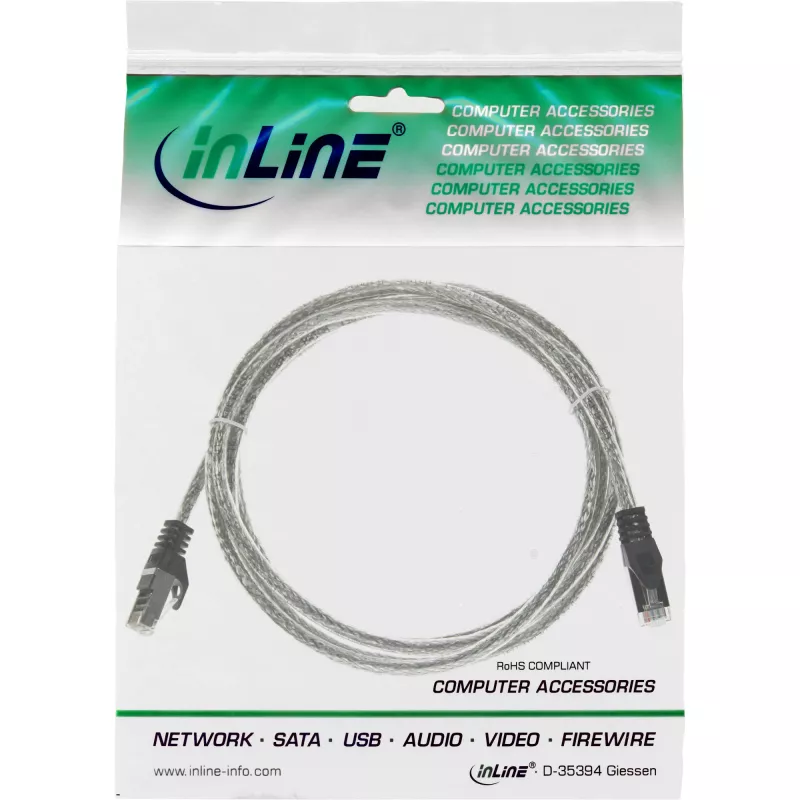 Cabo de rede InLine SF/UTP Cat.5e transparente 2m