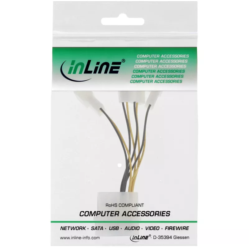 Cabo adaptador de alimentação Molex InLine 33341A 0,05 m 4x conector de ventoinha