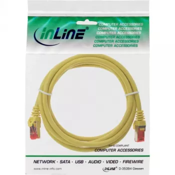Cabo de rede InLine S/FTP PiMF Cat.6 250MHz PVC CCA amarelo 1m