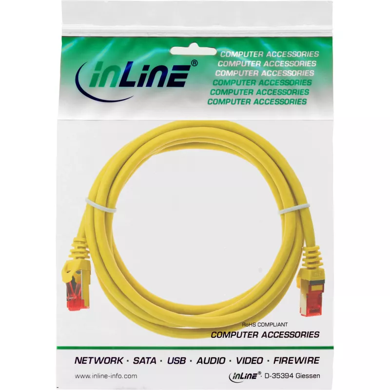 Cabo de rede InLine S/FTP PiMF Cat.6 250MHz PVC CCA amarelo 1,5m