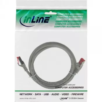 Cabo de rede InLine S/FTP PiMF Cat.6 250MHz PVC CCA cinzento 1m