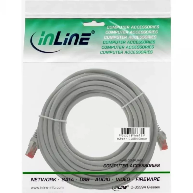 Cabo de rede InLine S/FTP PiMF Cat.6 250MHz PVC CCA azul 7,5m