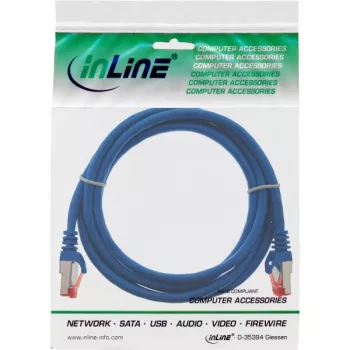 Cabo de rede InLine S/FTP PiMF Cat.6 250MHz PVC CCA azul 3m