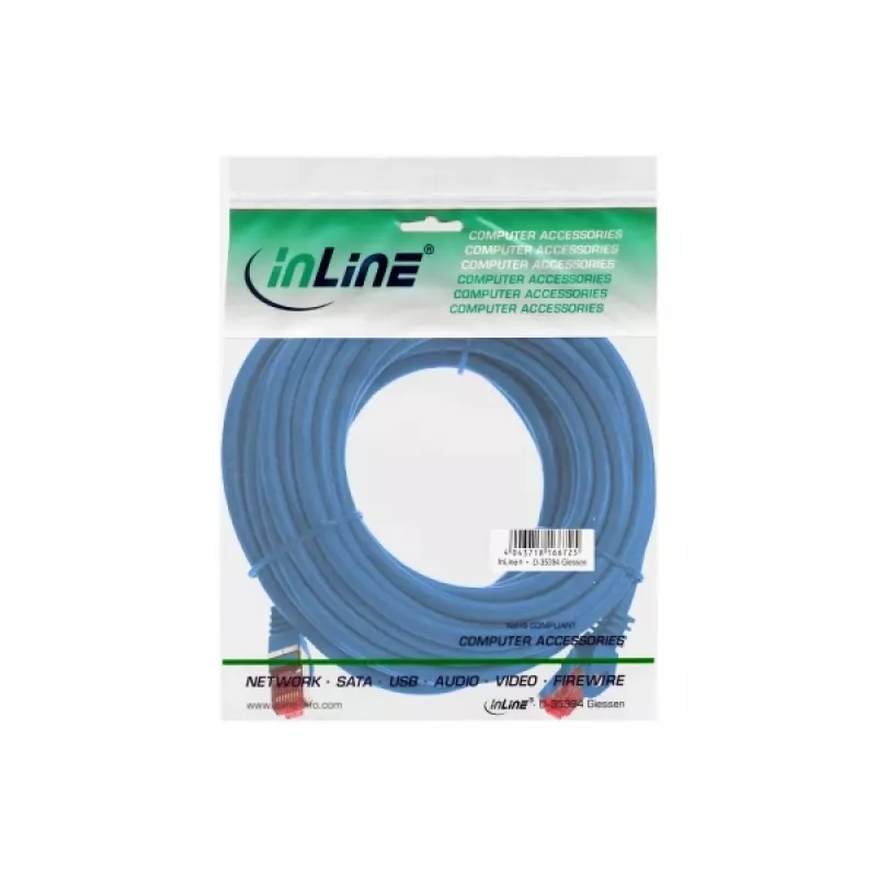 Cabo de rede InLine S/FTP PiMF Cat.6 250MHz PVC CCA azul 5m