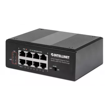 Switch industrial Intellinet 8 portas Gigabit Ethernet PoE+