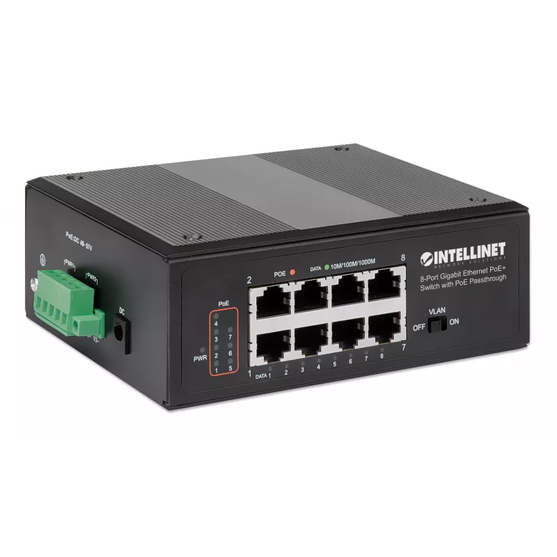 Switch industrial Intellinet 8 portas Gigabit Ethernet PoE+