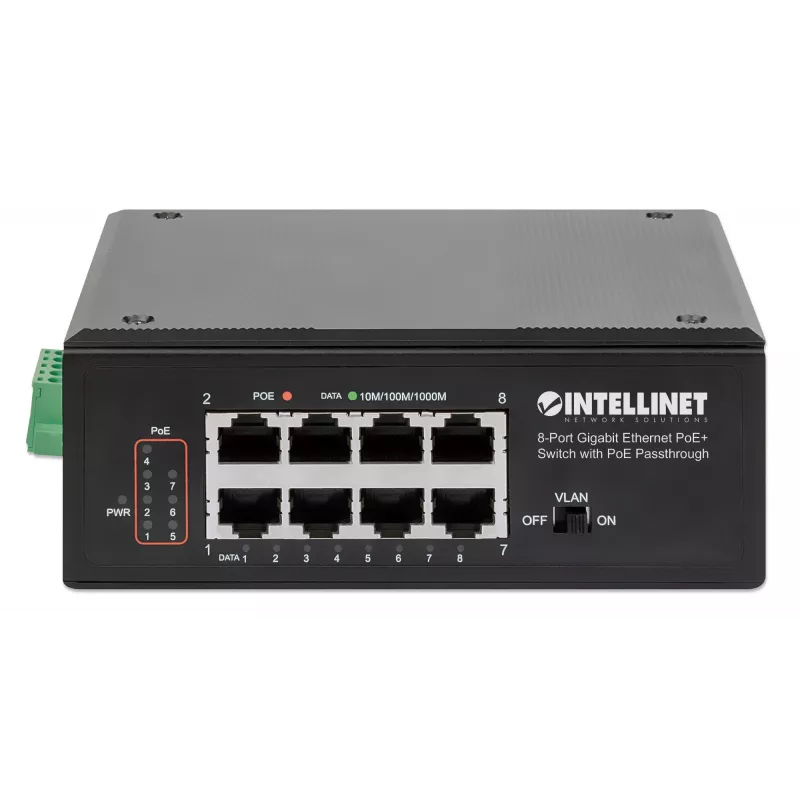 Switch industrial Intellinet 8 portas Gigabit Ethernet PoE+