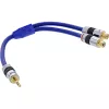 Cabo de áudio InLine Premium 2x RCA fêmea / 3,5 mm macho banhado a ouro 0,25 m