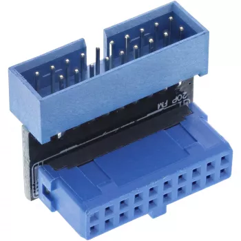 Adaptador USB 3.0 InLine interno, ficha para conector fêmea, angular para cima, 33448O