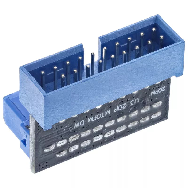 Adaptador USB 3.0 InLine interno, ligação ficha/conector fêmea, angular para baixo