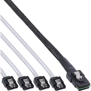 Cabo SAS InLine Mini SAS SFF8087 para 4x SATA direto OCR 0,5 m