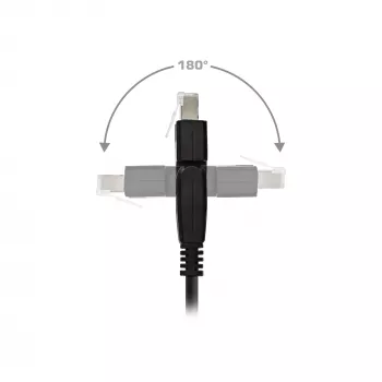 Cabo de rede 180° InLine S/FTP PiMF Cat.6A 500MHz sem halogéneos cobre preto 1m