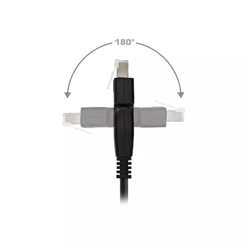 Cabo de rede 180° InLine S/FTP PiMF Cat.6A 500MHz sem halogéneos cobre preto 1m