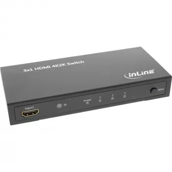 Comutador HDMI InLine 3 IN para 1 OUT sinal 4K2K 3D HD Audio
