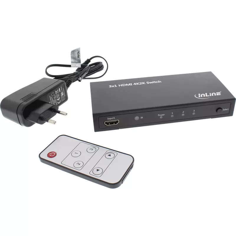 Comutador HDMI InLine 3 IN para 1 OUT sinal 4K2K 3D HD Audio