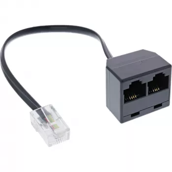 Splitter ISDN InLine 1x RJ45 macho / 2x RJ45 fêmea, 8P4C sem resistências