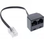 Splitter ISDN InLine 1x RJ45 macho / 2x RJ45 fêmea, 8P4C sem resistências