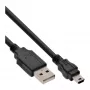 Cabo Mini USB 2.0 InLine, ficha USB Type-A / ficha Mini B, 5 pinos, preto, 2 m