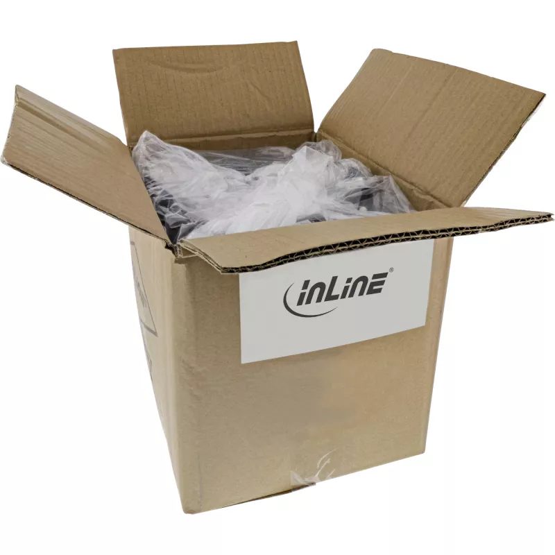 InLine 60 unid. pack a granel cabo de alimentação, CEE7/7 angular / IEC C13 3 pinos 0,5 m