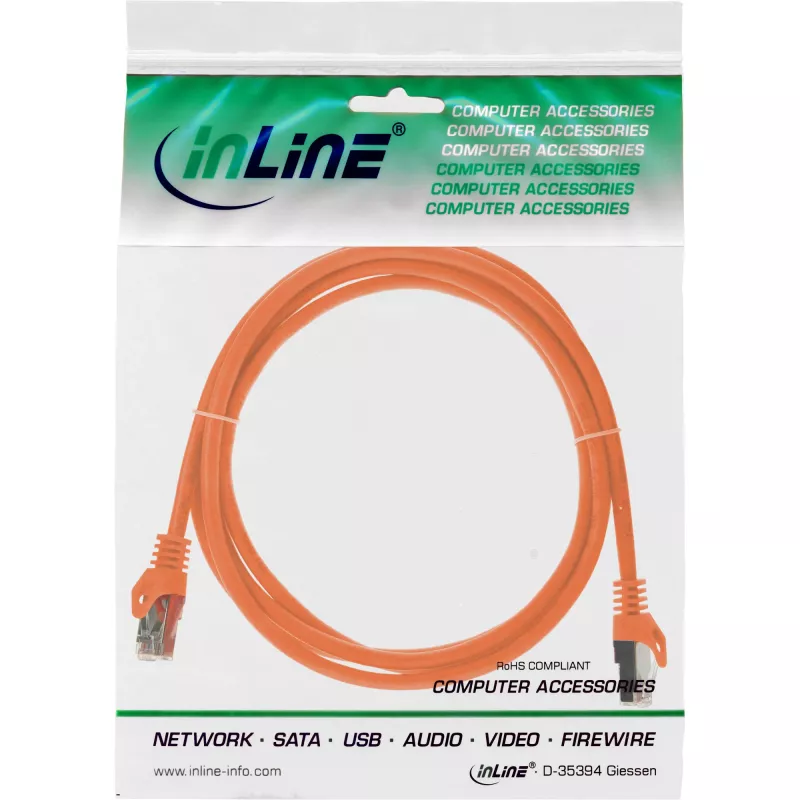 Cabo de rede InLine 72503O Cat.5e SF/UTP laranja 3m