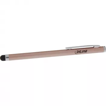 Caneta stylus InLine 55467G para ecrãs táteis smartphone tablet rosa