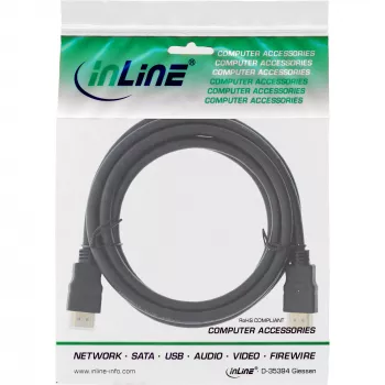 Cabo HDMI High Speed com Ethernet Premium 4K2K InLine macho/macho preto 0,3m