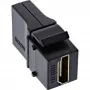 Módulo Keystone HDMI InLine Snap-In, 4K/60Hz, HDMI AF/AF angular preto