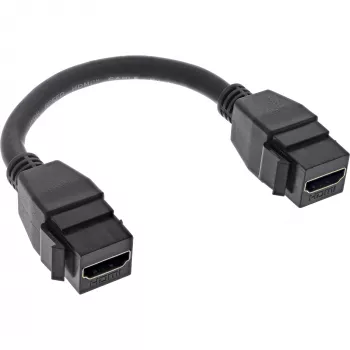 Cabo Keystone HDMI 2 vias InLine 4K/60Hz, conector fêmea HDMI A/conector fêmea, preto, 0,2 m