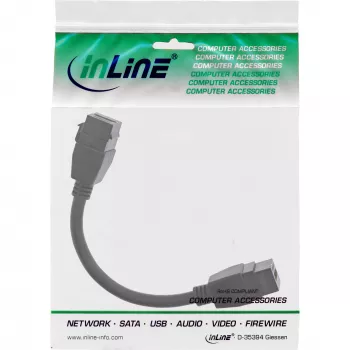 Cabo Keystone HDMI 2 vias InLine 4K/60Hz, conector fêmea HDMI A/conector fêmea, preto, 0,2 m