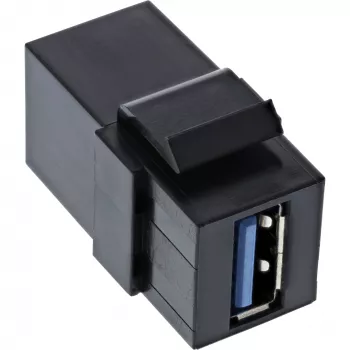 Módulo Snap-In USB 3.1 InLine, USB-A B/B, angular 90°, caixa preta