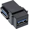 Módulo Snap-In USB 3.1 InLine, USB-A B/B, angular 90°, caixa preta