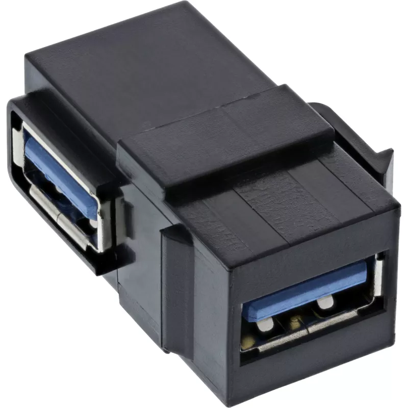 Módulo Snap-In USB 3.1 InLine, USB-A B/B, angular 90°, caixa preta