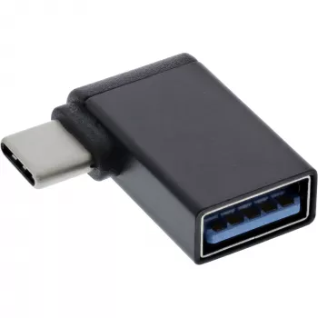 Adaptador USB 3.2 Gen.2 InLine, ficha USB-C para conector fêmea USB-A angular 90° OTG