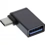 Adaptador USB 3.2 Gen.2 InLine, ficha USB-C para conector fêmea USB-A angular 90° OTG