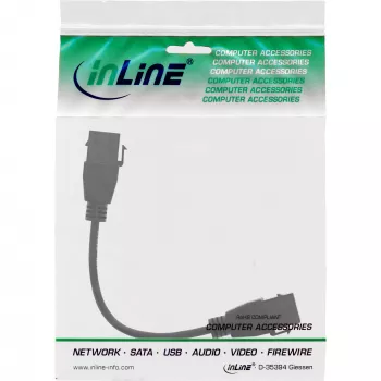 Cabo adaptador Keystone USB 3.2 Gen1 InLine 2x, 2x conector fêmea USB A Keystone, 0,2m