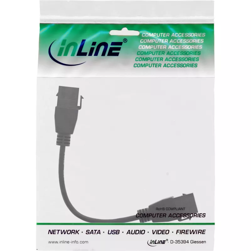 Cabo adaptador Keystone USB 3.2 Gen1 InLine 2x, 2x conector fêmea USB A Keystone, 0,2m