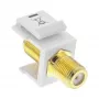 Adaptador de montagem Keystone InLine, para cabo de satélite, 2x conectores fêmea F, branco