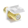 Adaptador de montagem Keystone InLine, para cabo de satélite, 2x conectores fêmea F, branco