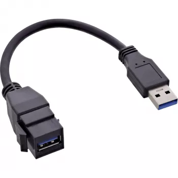 Cabo adaptador USB 3.2 Gen1 InLine 76206C 0,2 m USB A macho para fêmea Keystone