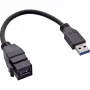Cabo adaptador USB 3.2 Gen1 InLine 76206C 0,2 m USB A macho para fêmea Keystone