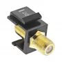 Adaptador de encastrar Keystone InLine, para cabo satélite, 2x fêmea F, preto