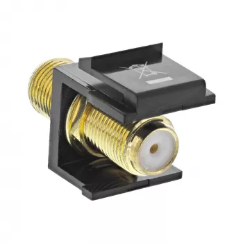 Adaptador de encastrar Keystone InLine, para cabo satélite, 2x fêmea F, preto