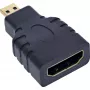 Adaptador HDMI InLine HDMI-A fêmea / HDMI-D macho, 4K/60Hz, dourado