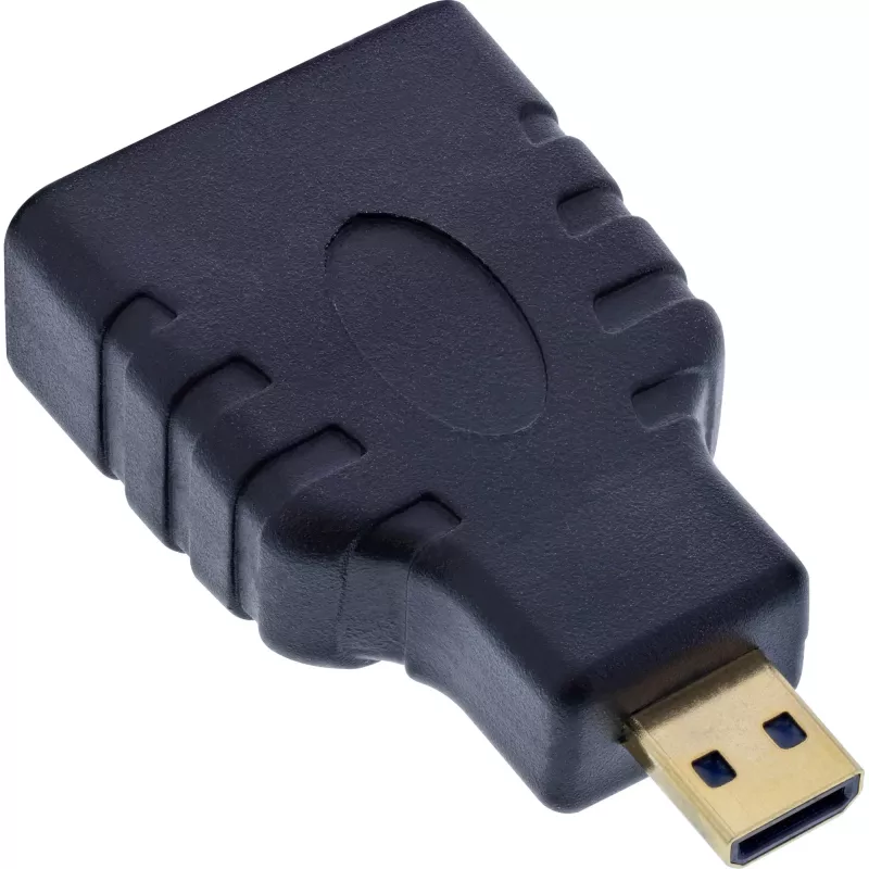 Adaptador HDMI InLine HDMI-A fêmea / HDMI-D macho, 4K/60Hz, dourado