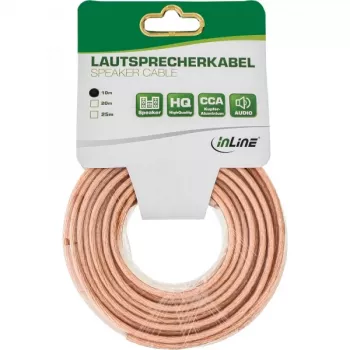 Cabo de coluna InLine 98310T 2x 2,5mm² CCA transparente 10m