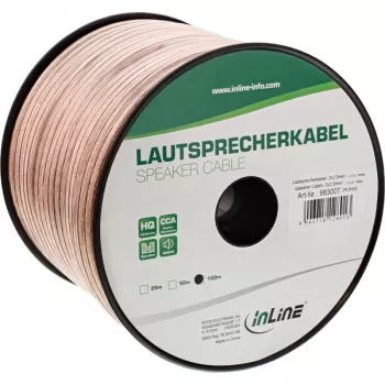 Cabo de coluna InLine 2x 2,5mm² CCA transparente 100m